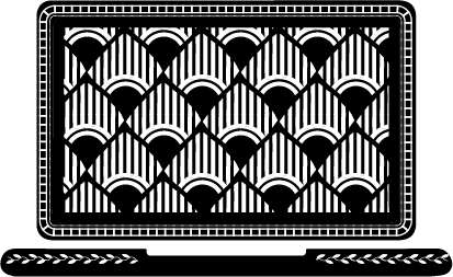 Laptop Motif  Inspired By Bidri Metal Craft