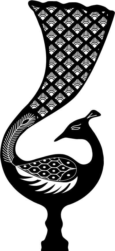 Peacock Motif  Inspired By Bidri Metal Craft