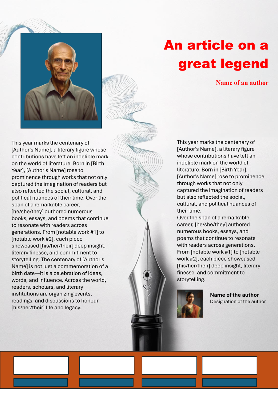 Professional document template for an article in a magazine By MKCL-KF